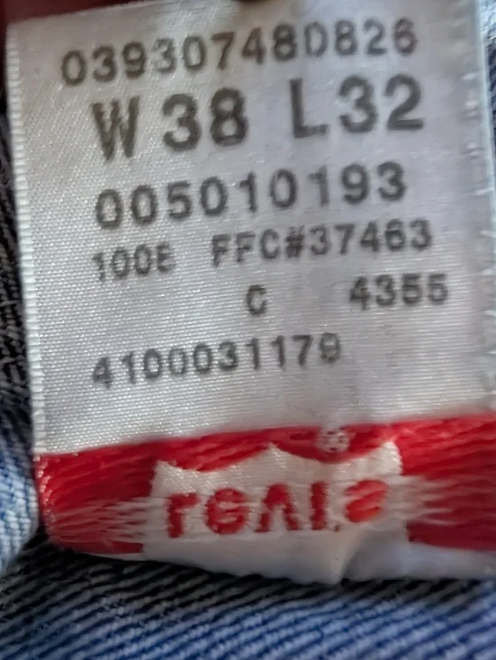 Vintage Levi's Mens Y2K 2000s 501 Original Jeans 100% Cotton Button Fly 38x32 - Picture 4 of 14